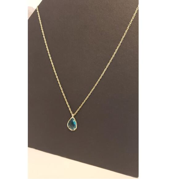 Kendra Scott Kiri Necklace in London Blue Glass with Gold Hardware - Picture 1 of 9